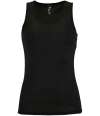 02117 lds Sporty TT SOL'S Ladies Sporty Performance Tank Top Black colour image